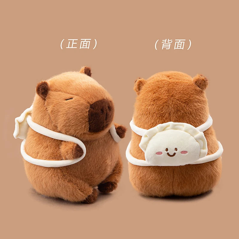 22cm 32cm Amusing Food Capybara Plush Toys Stuffed Capibara With Mini Bagel Crossiant Baguette Chip Bread Soft Doll Perfect Gift