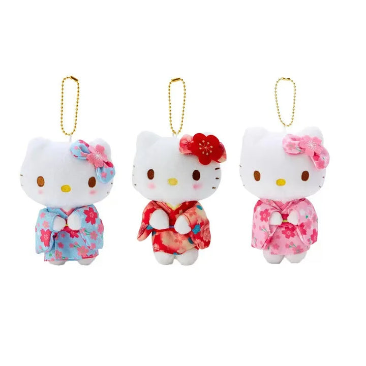 Sanrio Hello Kitty Plush Toys Kawaii Sakura Kimono Keychain Backpack Pendant Accessories Girl Student Birthday Creative Gift