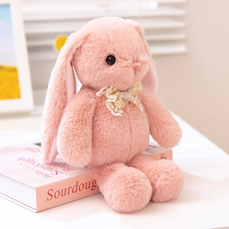 28cm Cute Long Ear Rabbit Plush Toys Pink Soft Comfortable Easter Bunny Dolls Suitable for Room Decor Girl Birthday Gifts