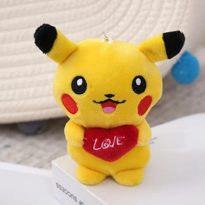 Pokemon Pikachu Plush Keychain Cartoon Cute Doll Key Fashion Couple Bag Charm Key Chain Car Pendant Pikachu Plushie Toy Kid Gift