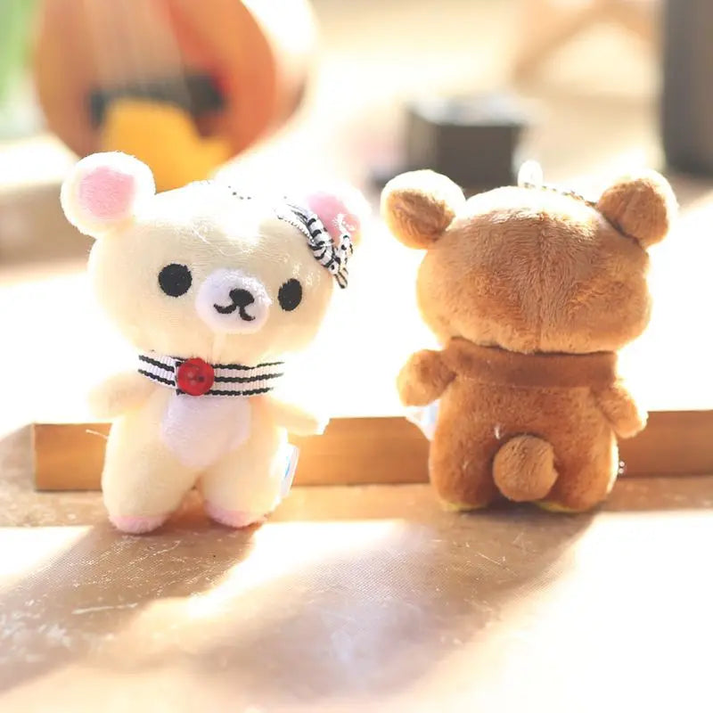 Kawaii Rilakkuma Anime Cartoon Plush Toys Keychain Accessories Soft Stuffed Backpack Pendant Girl Boy Children Birthday Gifts