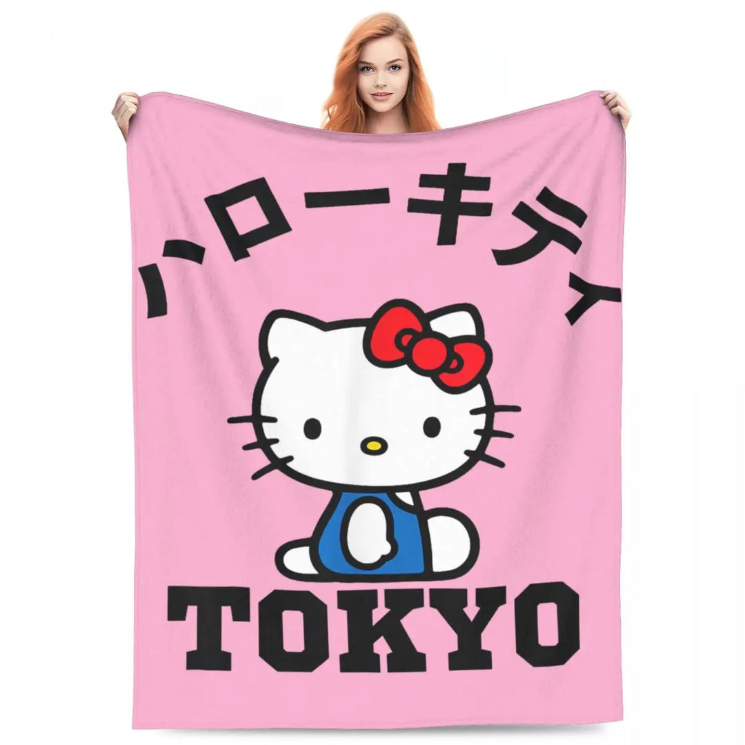 Hello Kitty Zodiac Aquarius Fuzzy Blankets Customized Throw Blanket for Home Hotel Sofa 200x150cm Bedspreads