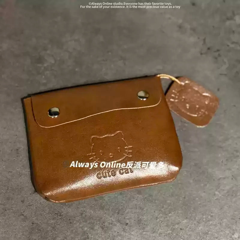 Sanrio Hello Kitty Classic Coin Purse Cortex Short Wallet Storage Bag Anime Peripheral Id Set Storage Bag Student Wallet Gifts