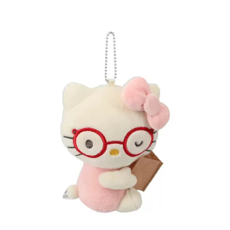 Kawaii Sanrio Hello Kitty Milk Camera Kt Plush Toys Backpack Keychain Stuffed Doll Creative Peripheral Girls Birthday Gifts