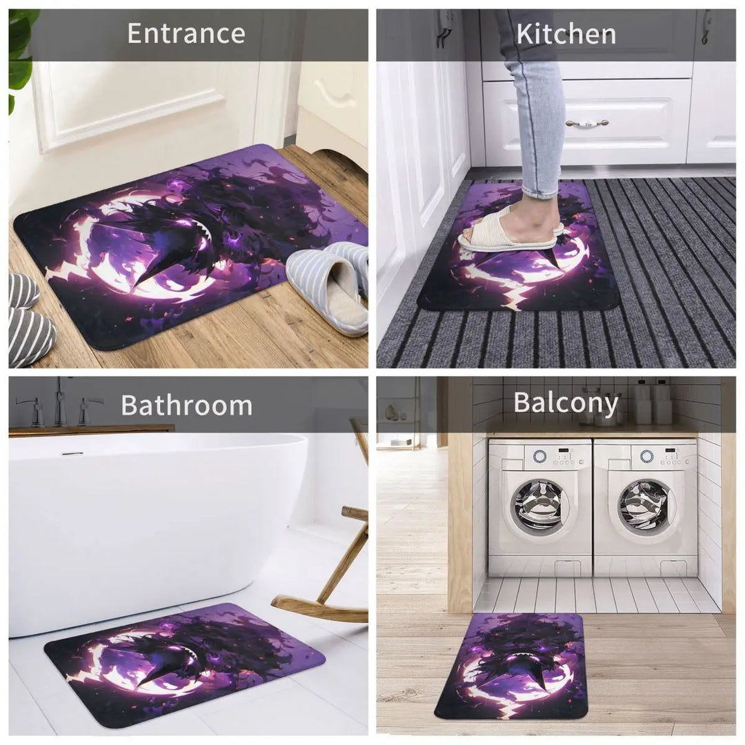 Cartoon Dark Night Gengar Memory Foam Bath Mat Rug Non-Slip Pokemon Bathroom Floor Rugs Carpet For Bath Entrance Door Doormat