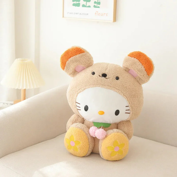 40/45cm Sanrio Helllo Kitty Plush Toys Cosplay Chopper Kawaii Cartoon Cat Pillow Soft Dolls Stuffed Plushes Gift for Children