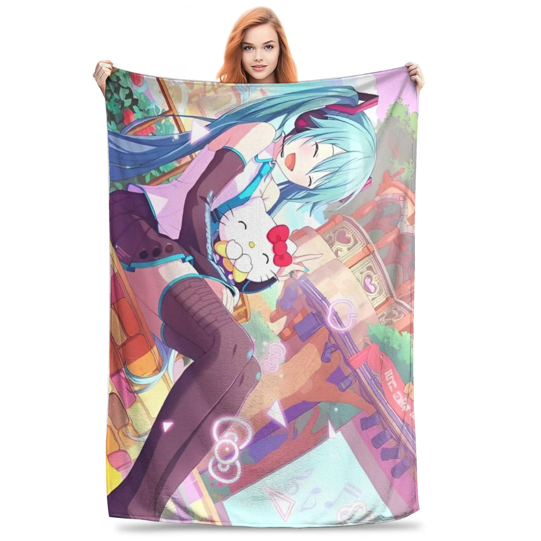 Project Sekai Fleece Blankets  Awesome Throw Blankets for Home Hotel Sofa  125*100cm Quilt