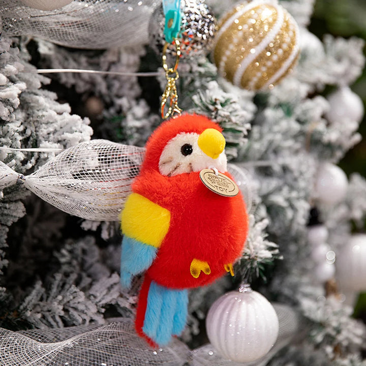 Toucan Key Ring Holder Stuffed Bird Parrot Bracelet Slap Band Plush Toys Pelican Sitting Soft Dolls Functional Gifts Bag Pendant