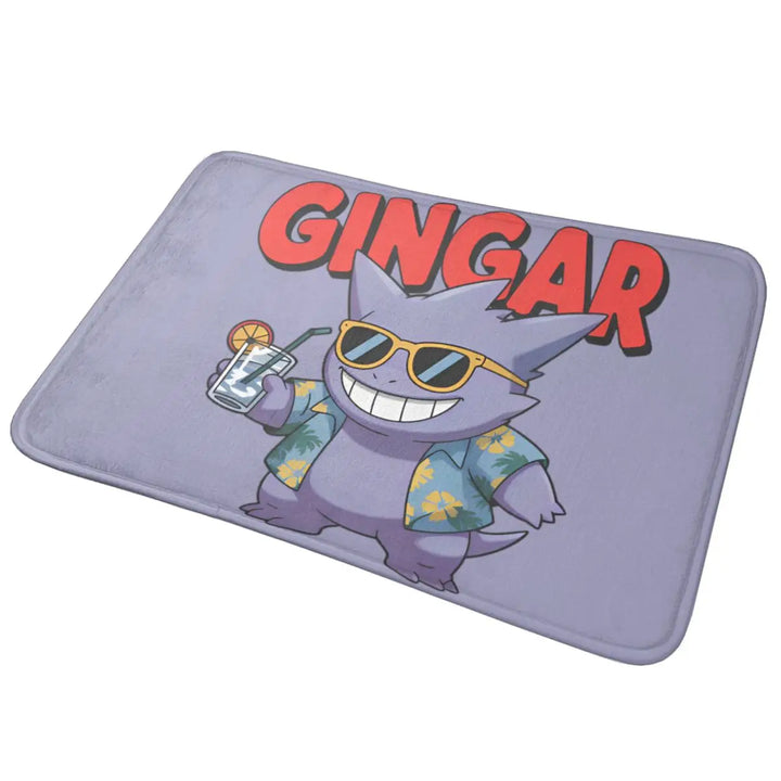 Gengar On Vacation Bathroom Rugs Mat Water Absorbent Pokemon Bath Rugs Mats Carpet Non-Slip for Entrance Door Doormat