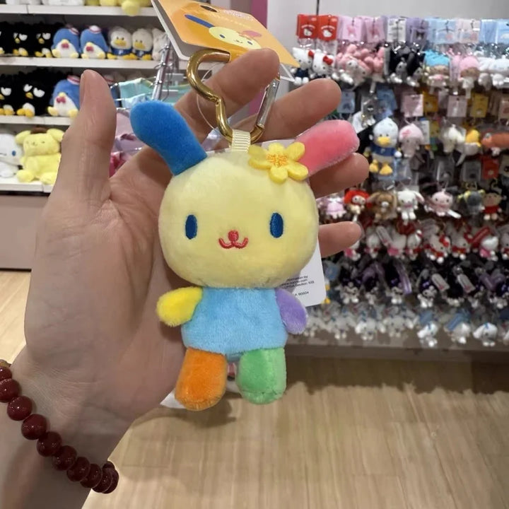NEW 8CM Sanrio Usahana Plush Doll Keychain Anime Bunny Rabbit heart Keyring Bag Pendant Toy Doll gift Small Keyring Girls Toys