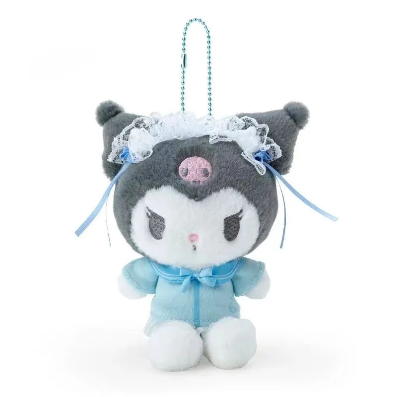 Kawaii Sanrio Kuromi Cinnamoroll Plush Toys Keychain Angel Maid's Uniforms Hello Kitty Backpack Pendant Girl Gifts Accessories
