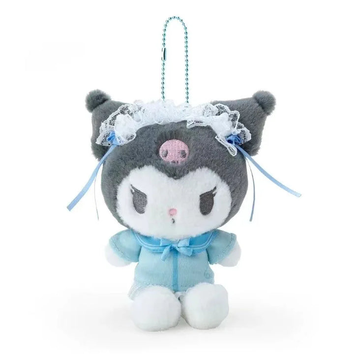 Kawaii Sanrio Kuromi Cinnamoroll Plush Toys Keychain Angel Maid's Uniforms Hello Kitty Backpack Pendant Girl Gifts Accessories