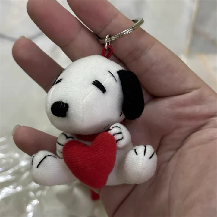 1piece 6CM Cute high quality Peanuts Snoopy Plush pendant toys Snoopy dog Woodstock  KEY CHAIN animal toys