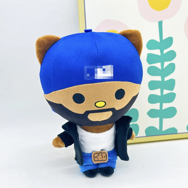 Hello Kitty Blue Hat Boy Kendrick Lamar Plush Doll Figure Stuffed Toy Cute Boys Girls Fans Collect Gifts 24cm