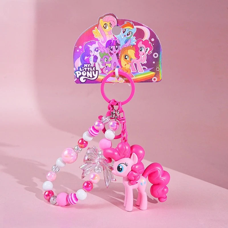 Cute Cartoon My Little Pony: Friendship Is Magic Keychain Backpack Pendant Decoration Exquisite Beaded Keychain Christmas Gift