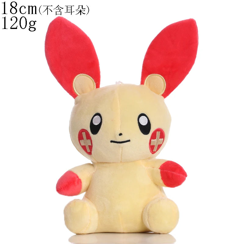 Red Blue Pokemon Plush Toy Plusle Minun Stuffed Doll Cute Cartoon Gifts