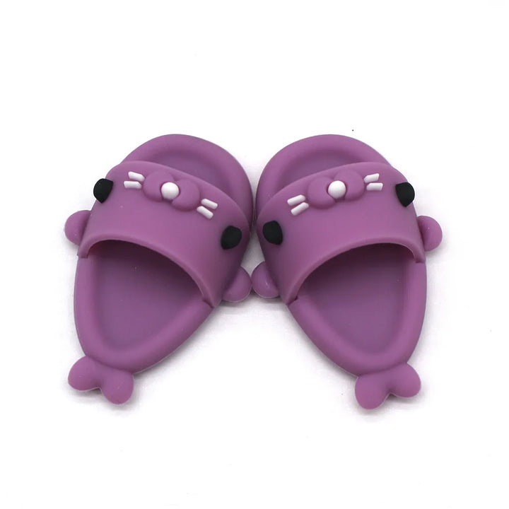 Cute Shark Slippers Doll Shoes Plastic Doll Shoes Suit for Ob11,P9,OB22, Blyth, BJD12, 1/6BJD, YOSD Doll Accessories for Girls