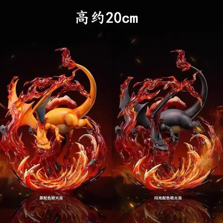 Anime Pokemon Charizard Figures 21cm Black Charizard Action Statue Collect Desktop Decoration Collection Toy Customized Gifts