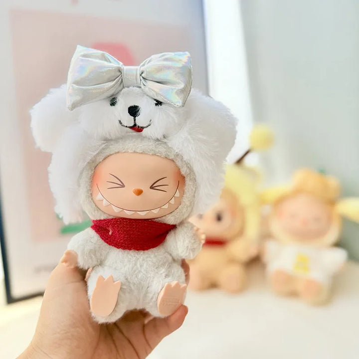 15cm/17cm Labubu Doll Costume Sitting Party 1st And 2nd Generation Little Devil Angel Set Cute DIY Gift