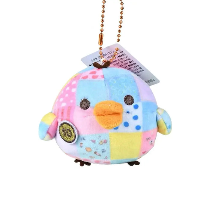 12cm Patchwork Limited Rilakkuma bear Plush Keychain Kiiroitori Doll Pendant Cute Relax bear Cartoon Decoration Holiday Gift