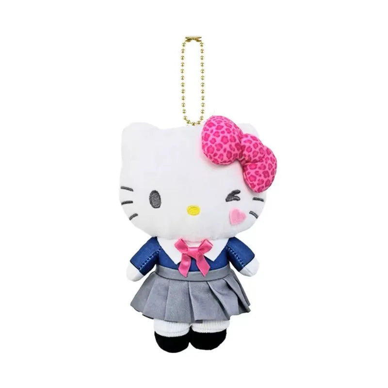 Sanrio Black Skin Hello Kitty Plush Toys Kawaii Backpack Pendant Keychain Stuffed Doll Coin Purse Wallet Decorative Girls Gift