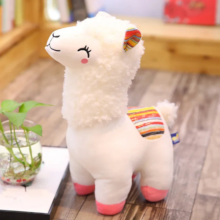 25cm Smile Alpaca Llama Plush Animals Toy Cute Stuffed Doll Household Throw Pillows Home Decoration Kids Toys Birthday Gifts