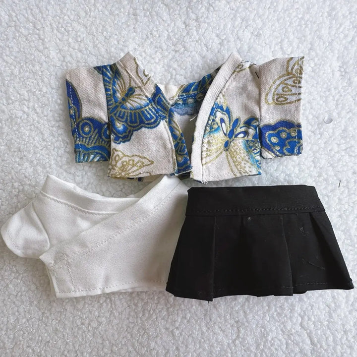 15/17cm Labubu 1st/2nd/3rd Generation Dolls Outfit Sitting Party Labubu Belt & Kimono Plush Doll'S Clothes Accessories