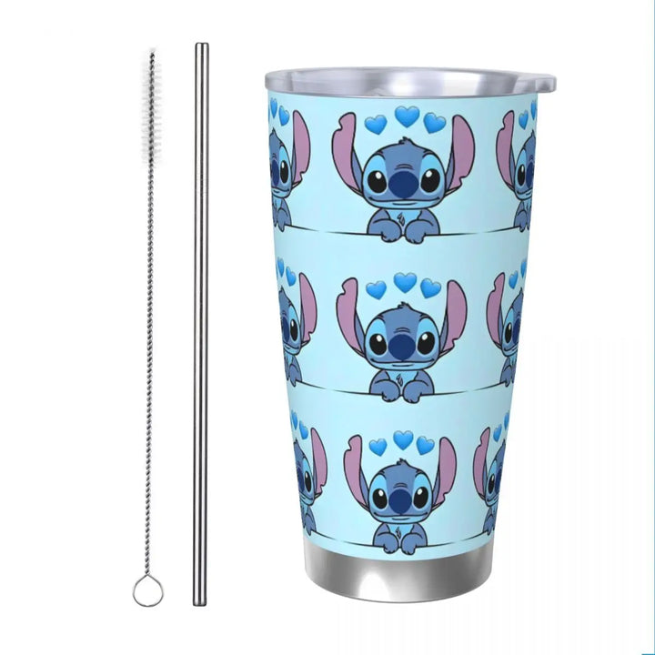 Funny & Stitch Insulated Tumbler with Straws Cute Koala Stainless Steel Thermal Mug Outdoor Travel Thermos Bottle Cup, 20oz