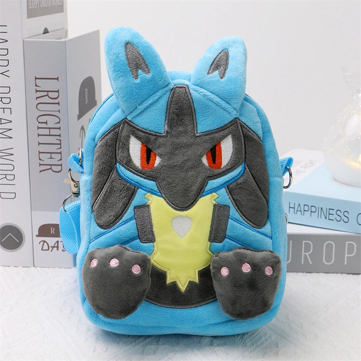 Kawaii Pokemon Pikachu Gengar Lucario Rowlet Plush Toys Bag Cute Anime Mimikyu Eevee Psyduck Peluche Dolls Shoulder Bags Gifts