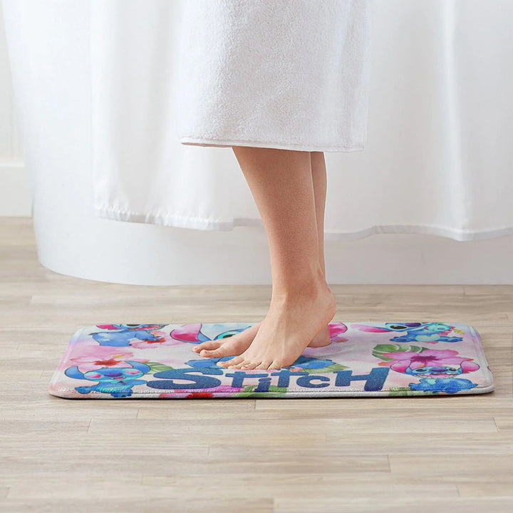 Cute Funny Stitch Memory Foam Bathroom Rugs Ultra Soft Non-Slip  Carpet Bath Mat Water Absorbent for Kitchen Shower