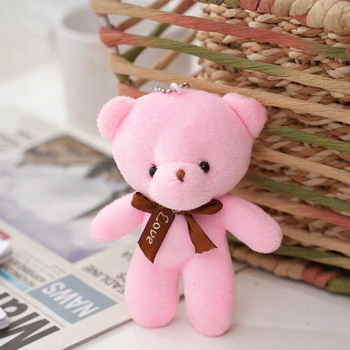 30pcs /lot Soft Stuffed Bear Toy Cute Cartoon Bear Plush Doll Keychain Bag Pendent DIY Decorative Doll Pendant Children Gift