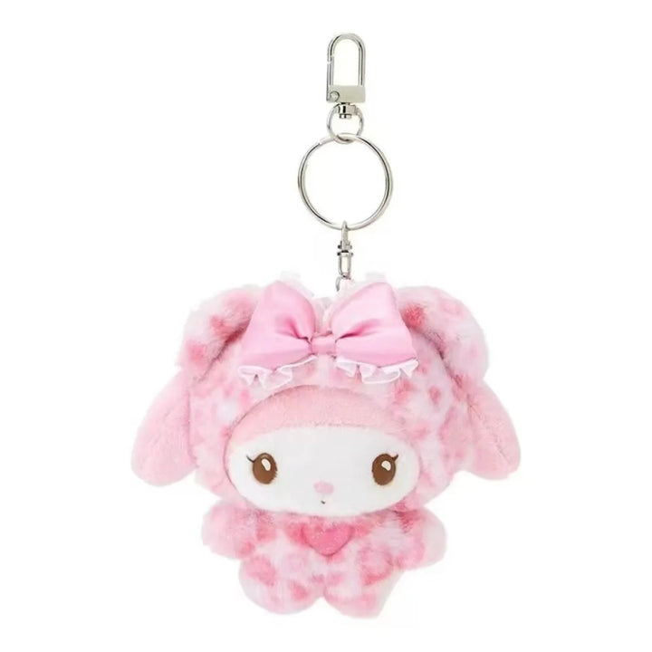 Kawaii Sanrio Cinnamoroll Hello Kitty Leopard Print Kuromi Plush Toys Keychain Backpack Pendant Decoration Girls Birthday Gift