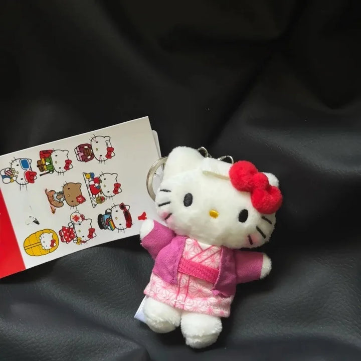 Kawaii Sanrio hot spring holiday series Hello Kitty Plush Toy Pendant bathrobe Kitty Cat Plushine Doll backpack charm girl gift