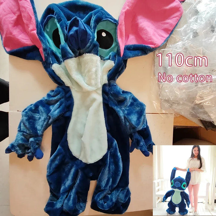 110/130cm Disney Lilo and Stitch Plush Toys Pixar Anime Big Stich Angel Doll Pillow Semi-finished Leather Holster Gift for Kids