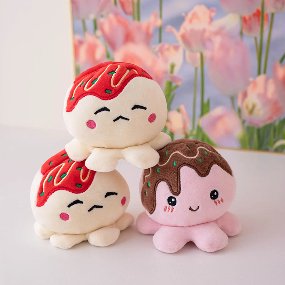 Mini Octopus in Pirate Boat Plushie Takoyaki Cosplay Octopus Soft Doll Birthday Gifts Creative Amusing Food Plush Toys Snacks