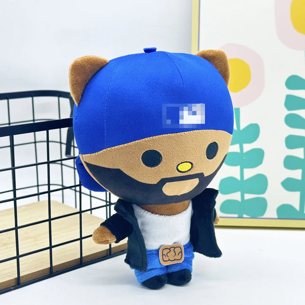 Hello Kitty Blue Hat Boy Kendrick Lamar Plush Doll Figure Stuffed Toy Cute Boys Girls Fans Collect Gifts 24cm
