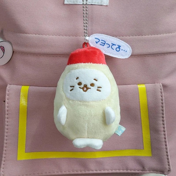 Japanese style Sea Otter Cartoon Punny Seal Plush Keychains kawaii sea lion Soft Stuffed Doll Keyring Funny bag Pendant kid Gift