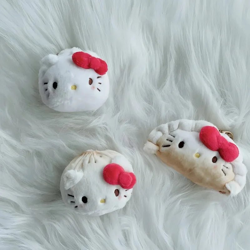 Sanrio Shanghai Breakfast series Hello Kitty plush toys Pendant Cartoon Kitty cat Kawaii dumpling Bread creativity Toy Keychain