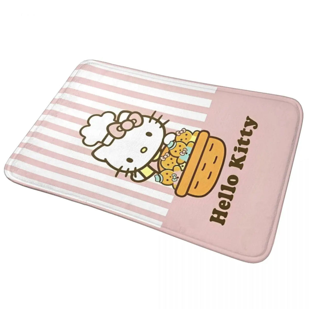 Hello Kitty Punk Music Memory Foam Bath Mat Rug Non-Slip Quick Dry Bathroom Floor Rugs Carpet For Bath Entrance Door Doormat