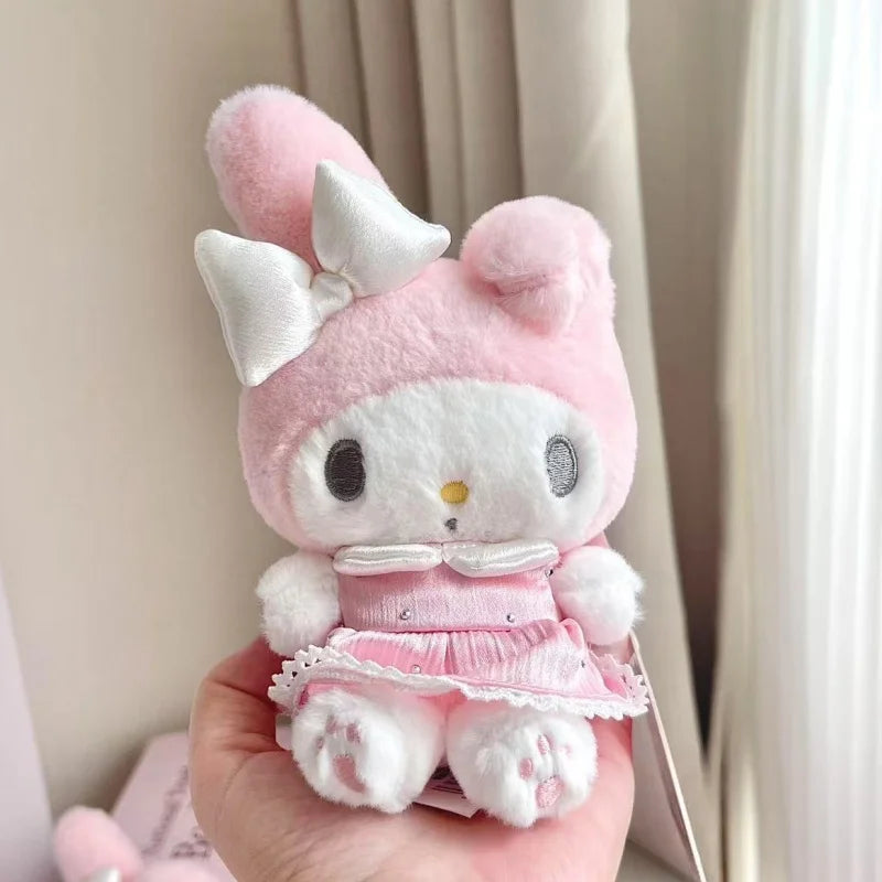 Sanrio butterfly series MY Melody Plush KeyChain pink skirt butterfly wings Sweet Piano Bag Pendant cute Melody Plush Toy Gift