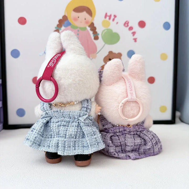 1st 2nd 3rd Gen Keychain Labubu Outfit Pendant Chic Lady Style Fragrant Wind Skirt Set for Labubu Doll and All 15/17cm Doll