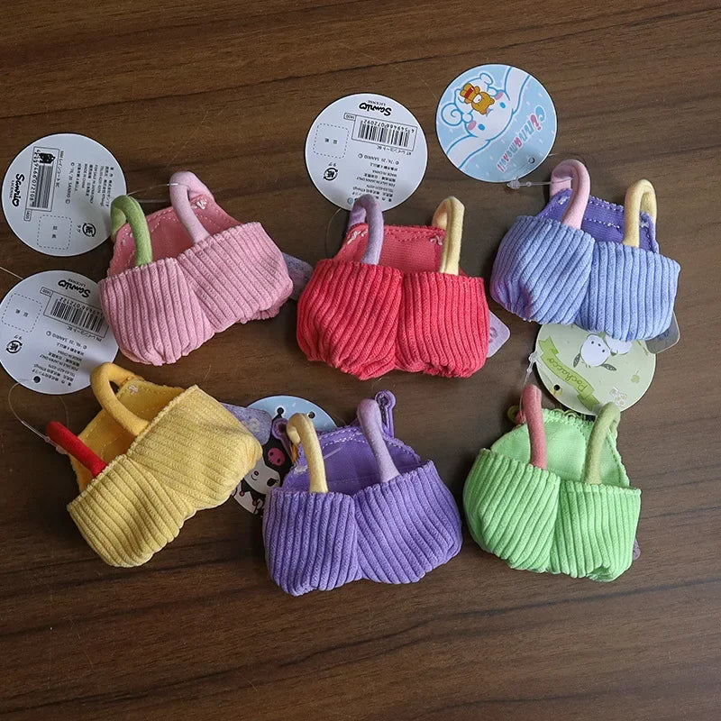 Labubu Doll Clothes Cute Overalls Sanrio Kuromi Cinnamoroll Clothes Cotton Doll Clothes Suitable for 17cm Dolls Children Gifts