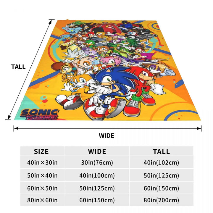 S-Sonic Game Friends Blanket Travel Office Flannel Throw Blanket For Home Decor Soft Warm Customized Quality Bedspread Gift