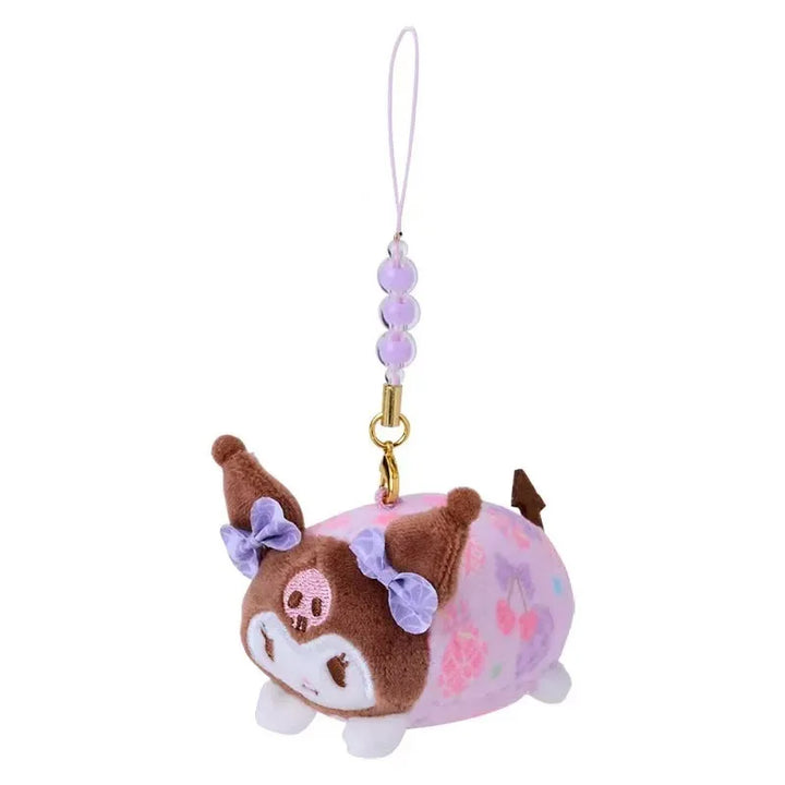 Sanrio Kawaii Kuromi Cinnamoroll Plush Toys Keychain Cartoon Retro Candy Hello Kitty Bag Pendant Decoration Girls Holiday Gift