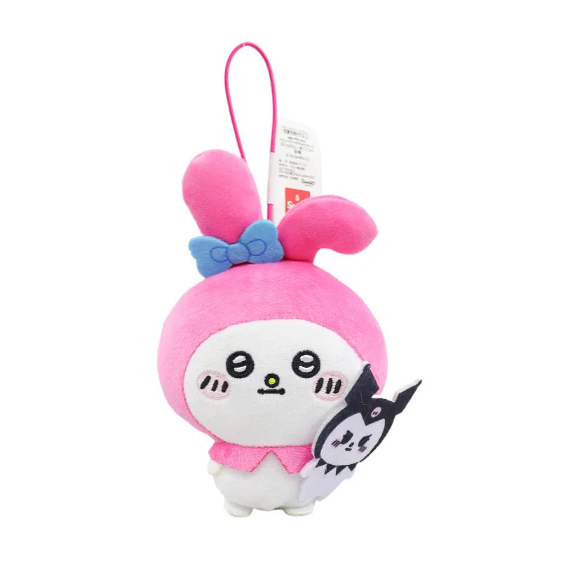 Sanrio Kawaii Kuromi My Melody Cartoon Cute Cinnamoroll Pom Porin Purin Plush Toys Bag Pendant Keychain Christmas Birthday Gifts