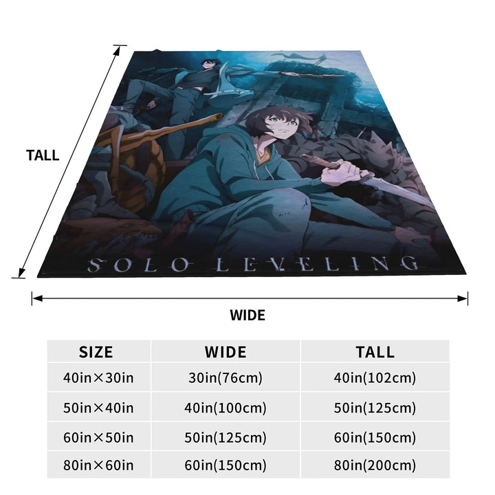 Solo S-ung Jin-woo Leveling Flannel Blankets Anime Funny Throw Blankets for Home 125*100cm Bedspread