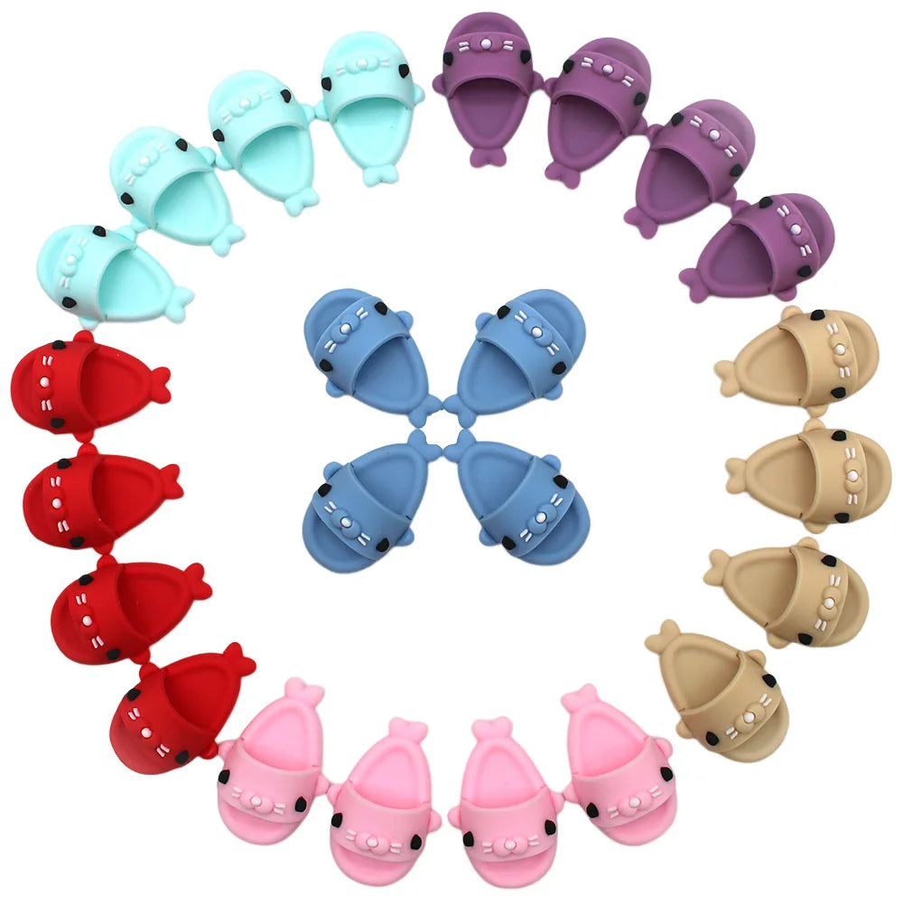 Cute Shark Slippers Doll Shoes Plastic Doll Shoes Suit for Ob11,P9,OB22, Blyth, BJD12, 1/6BJD, YOSD Doll Accessories for Girls