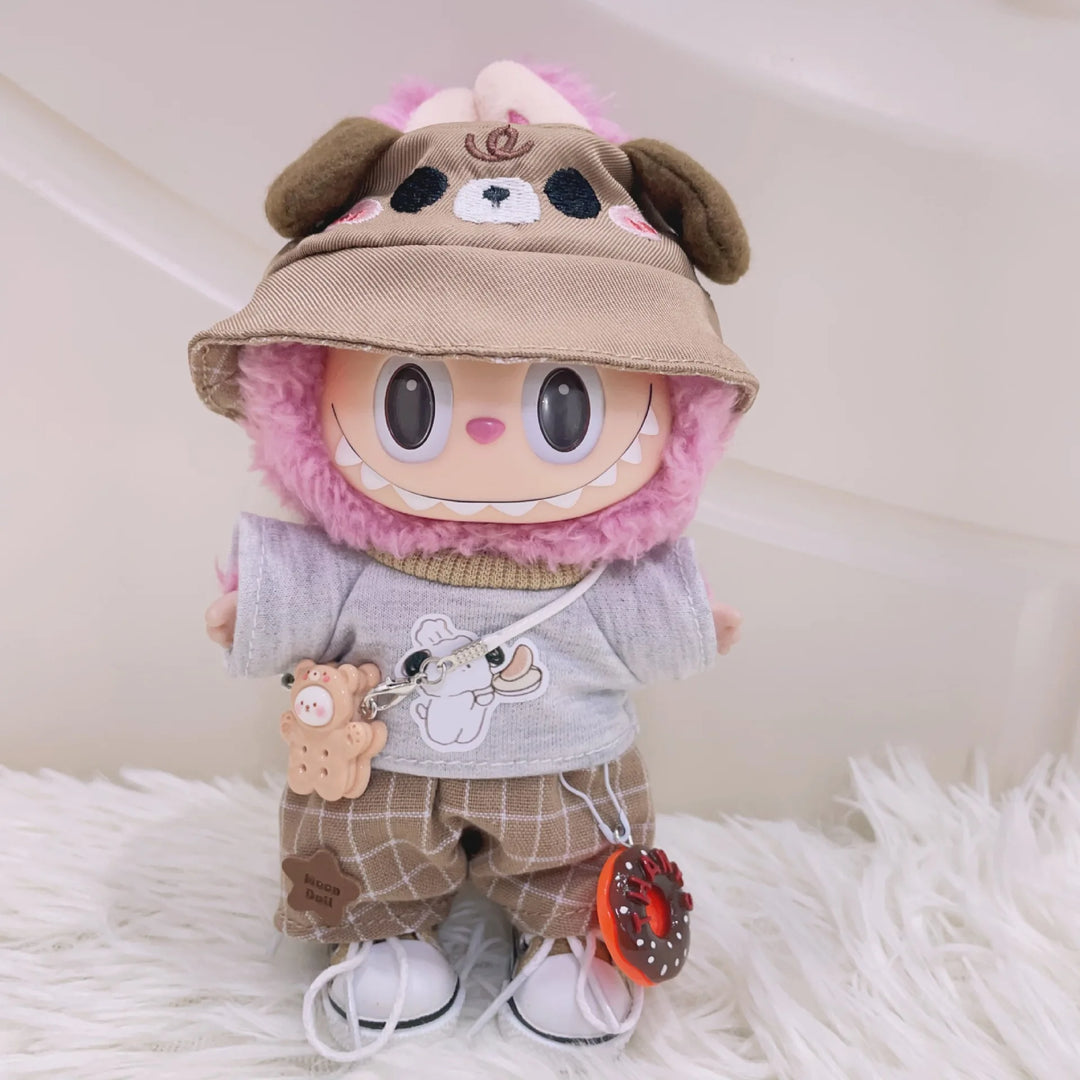 Labubu Doll Clothes Puppy Donut Set Dress Up Accessories 15/17cm Plush Doll'S Clothes Replacement