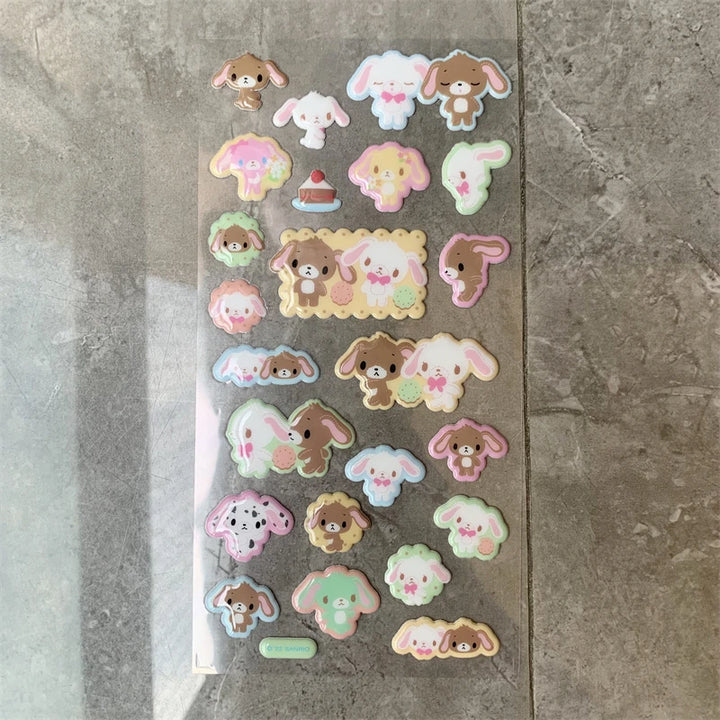 Cute Sugarbunnies Stickers Three-D Cartoon Anime Bunny Stickers Kawaii Laptop Notebook Sticker Book Decor