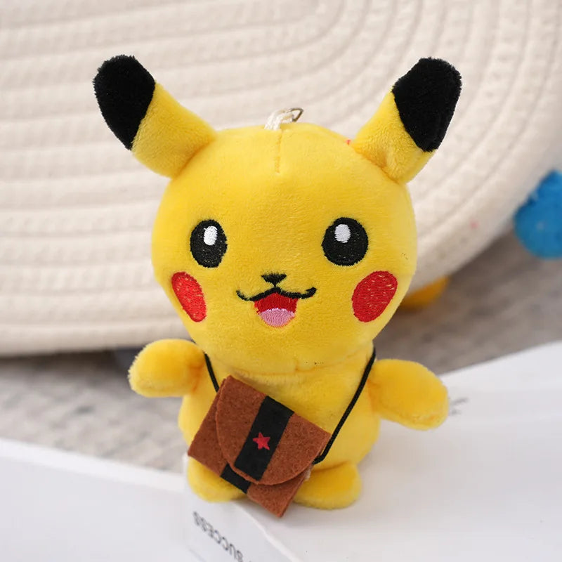 Pokemon Pikachu Plush Keychain Cartoon Cute Doll Key Fashion Couple Bag Charm Key Chain Car Pendant Pikachu Plushie Toy Kid Gift